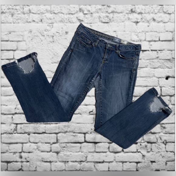 Converse One Star Jeans Bootcut Blue Distressed Denim Size 8 Women’s Stretch - Picture 1 of 9